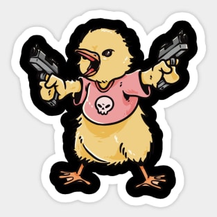 Duckin' and Shootin': Quacktastic Firearms Design Sticker